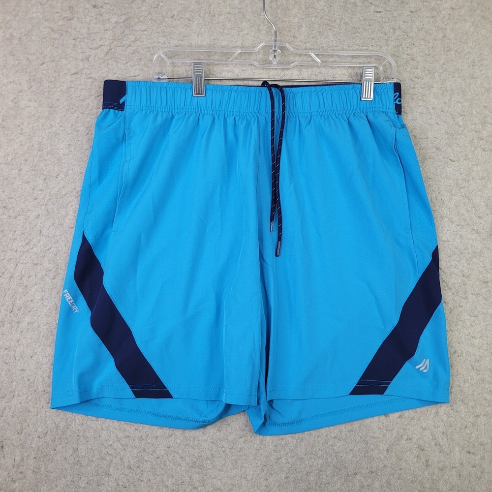 Eddie Bauer Motion Shorts Mens L Light Blue Performance Drawstring Active 8" Ins